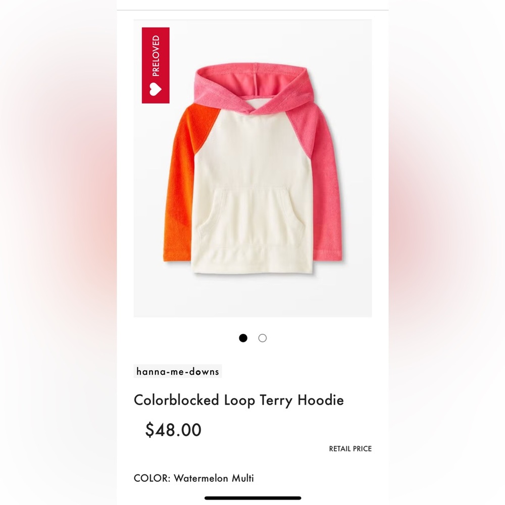 Hanna Andersson Pink and Orange Colorblock Hoodie Sweatshirt 6/7
